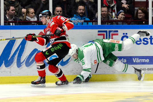 Malmö Redhawks Kim Rosdahl mot Rögles Christopher