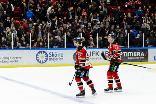 Malmö Redhawks Jeremias Augustin och Fredrik Händemark