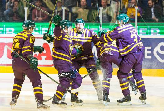 Färjestads Tomas Skogs, Mikael Johansson, Martin Röymark