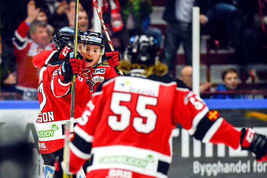 Malmö Redhawks Johan Ivarsson jublar