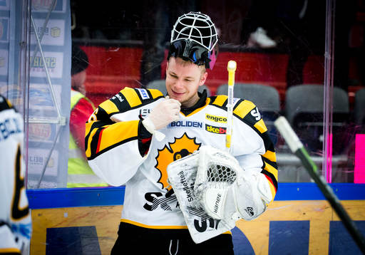 Skellefteås målvakt Johan Backlund deppar