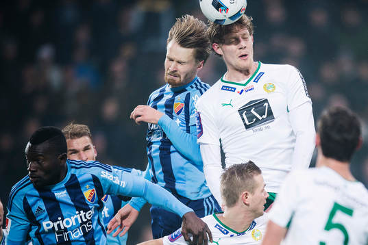 Djurgårdens Jacob Une Larsson och Hammarbys Lars Saetra