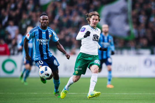 Djurgårdens Sam Johnson och Hammarbys Fredrik Torsteinbö