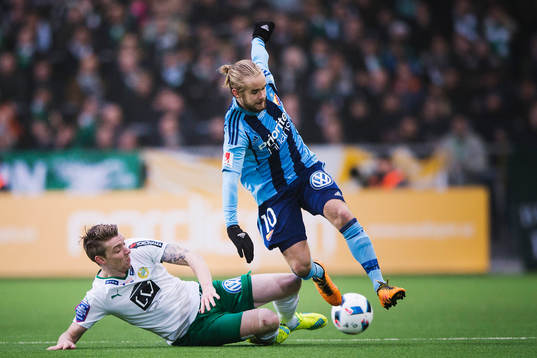 Hammarbys Birkir Már Saevarsson och Djurgårdens Daniel