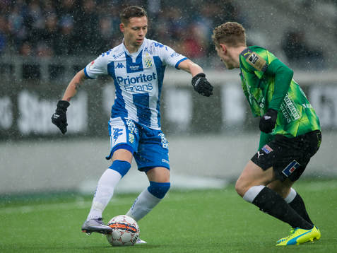 IFK Göteborgs Jakob Ankersen mot Halmstads Andreas