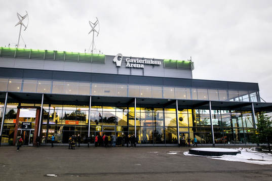 Exteriör på Gavlerinken Arena före ishockeymatchen i SHL