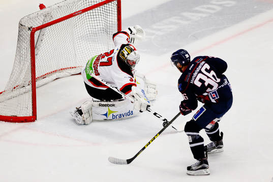 Malmö Redhawks målvakt Jonas Gunnarsson och Linköpings