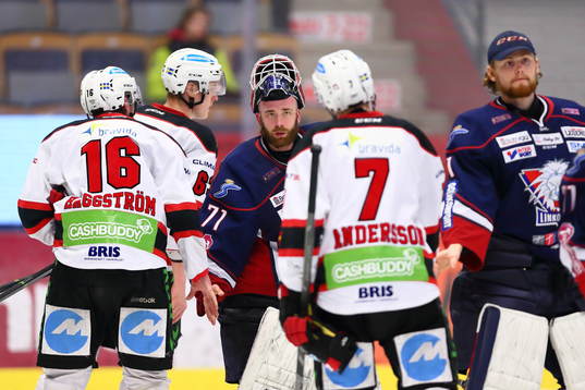 Linköpings målvakt David Rautio och målvakt Marcus