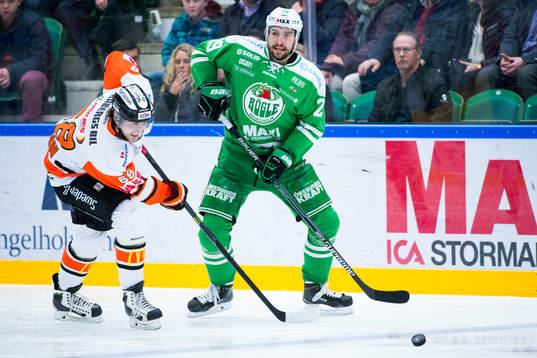 Karlskronas Daniel Gunnarsson och Rögles Ludvig Rensfeldt