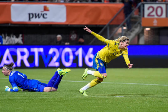 Sveriges Olivia Schough jublar