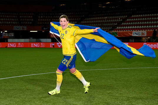 Sveriges Olivia Schough jublar