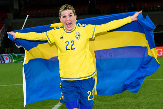 Sveriges Olivia Schough jublar