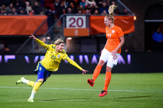 Sveriges Olivia Schough jublar och Nederländernas Kelly