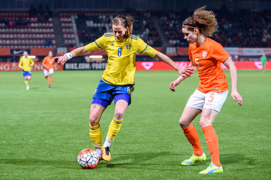 Sveriges Lotta Schelin och Nederländernas Dominique Jansen