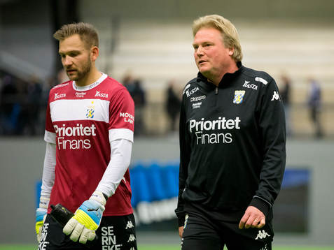 IFK Göteborgs målvakt John Alvbåge och tränare Jörgen