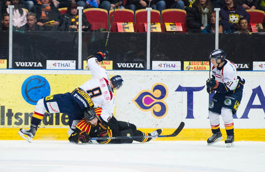 Djurgårdens Mikko Lehtonen och Brynäs Lukas Kilström i