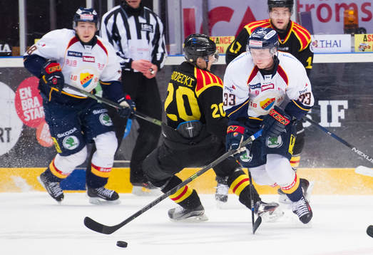 Djurgårdens Linus Hultström och Brynäs Adam Brodecki i