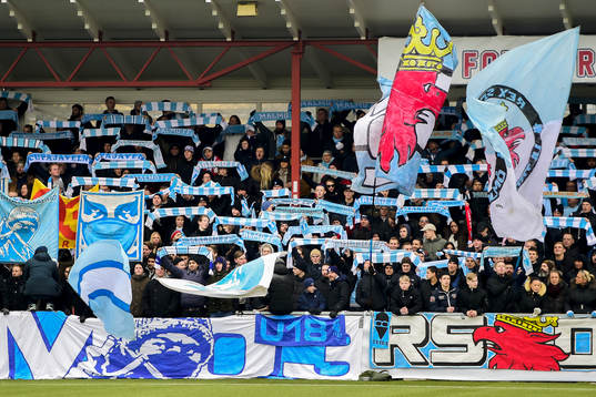 Malmö FFs supportrar före fotbollsmatchen i Svenska Cupen