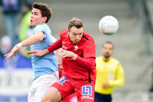 Malmö FFs Vidar Örn Kjartansson och Norrköpings Jón