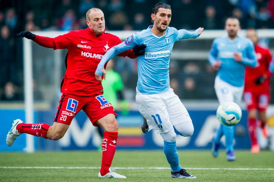 Norrköpings Daniel Sjölund och Malmö FFs Agon Mehmeti