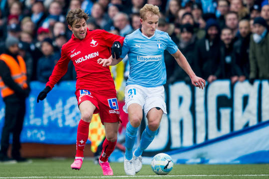 Malmö FFs Franz Brorsson och Norrköpings Christoffer Nyman