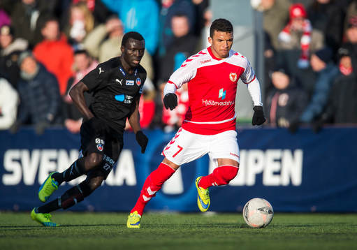 Kalmars Ismael Silva Lima och Helsingborgs Lalawélé