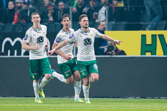 Hammarbys Birkir Már Saevarsson, Philip Haglund och Arnor