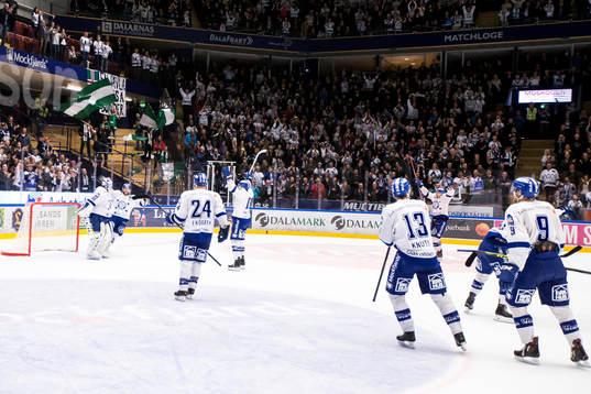 Leksands spelarna jublar