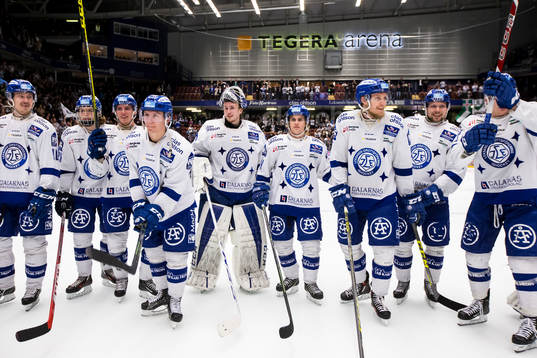 Leksands spelarna jublar