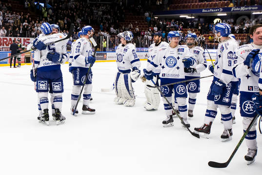 Leksands spelarna jublar