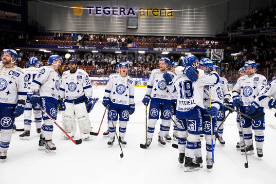 Leksands spelarna jublar