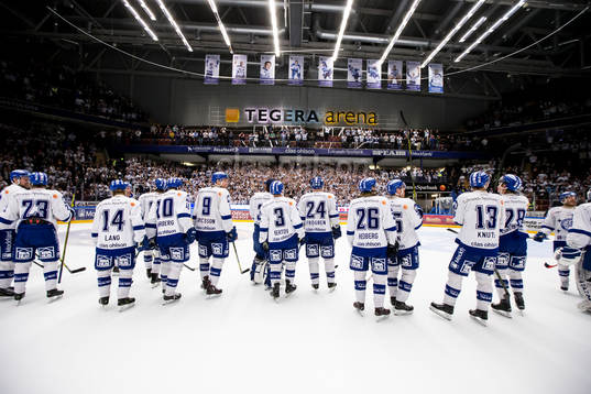 Leksands spelarna jublar