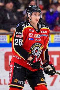 Luleås Anton Hedman på uppvärmning