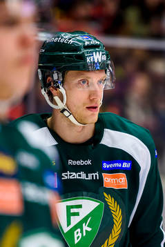 Färjestads Johan Ryno på uppvärmning