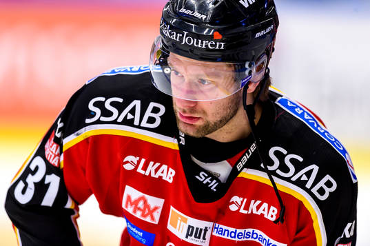 Luleås Jonathan Granström på uppvärmning