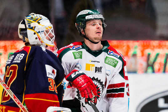 Djurgårdens målvakt Mikael Tellqvist och Frölundas Elias