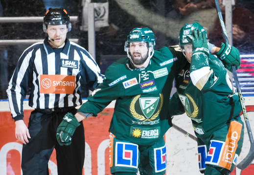 Färjestads Milan Gulas jublar