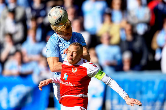 Malmö FFs Franz Brorsson och Kalmars Tobias Eriksson