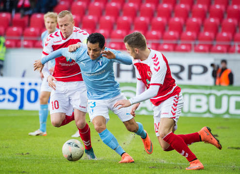 Kalmars Tobias Eriksson och Filip Sachpekidis samt Malmö