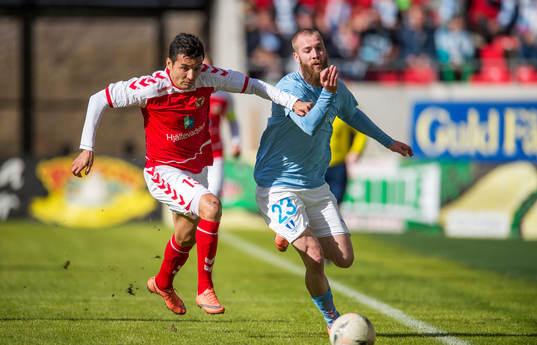Kalmars Ismael Silva Lima och Malmö FFs Jo Inge Berget