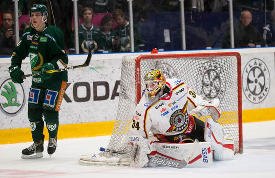 Luleås målvakt Joel Lassinantti och Färjestads Joel