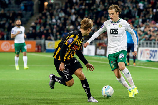 Häckens Joel Andersson och Hammarbys Fredrik Torsteinbö