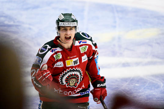 Frölundas Johan Sundström jublar