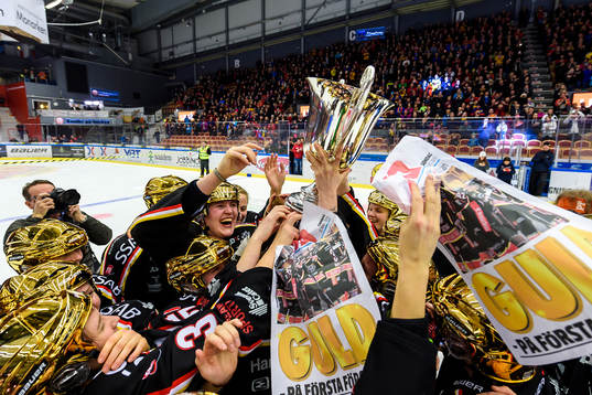 Luleå spelarna med sm-pokalen