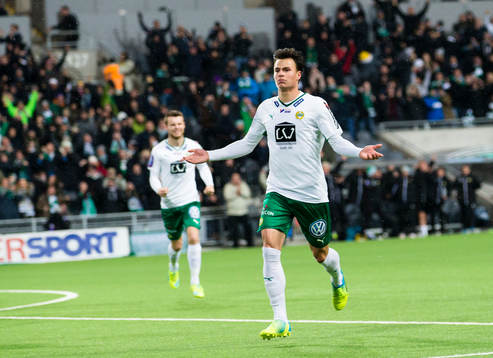 Hammarbys Melker Hallberg firar 2-2 kvitteringen