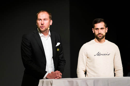 Magnus Haglun, tränare Elfsborg och Emir Bajrami, Elfsborg