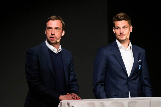 Allan Kuhn, tränare Malmö FF, och Markus Rosenberg,