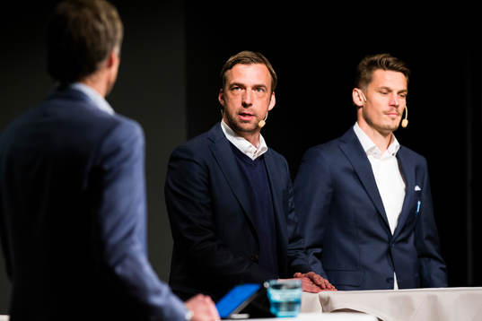 Allan Kuhn, tränare Malmö FF, och Markus Rosenberg,