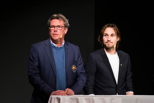 Per Olsson, tränare Djurgården, och Kevin Walker,