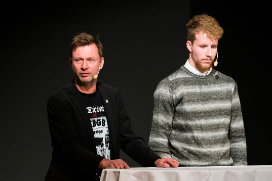 Peter Gerhardsson, tränare Häcken och Samuel Gustafson,